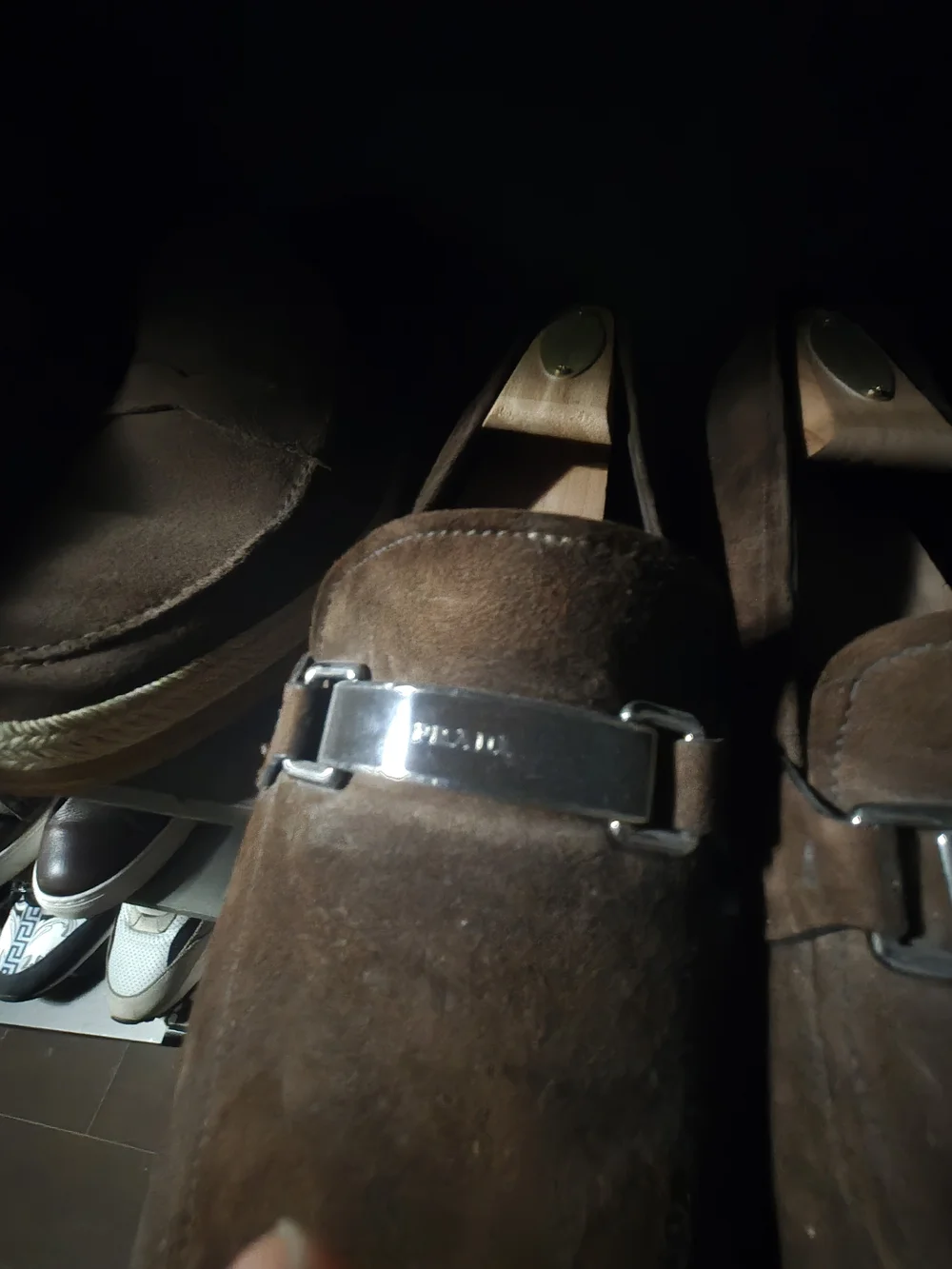 Men's Brown  PRADA Luxury Suede Slip-On Loafers $135 - Picture 3 of 10